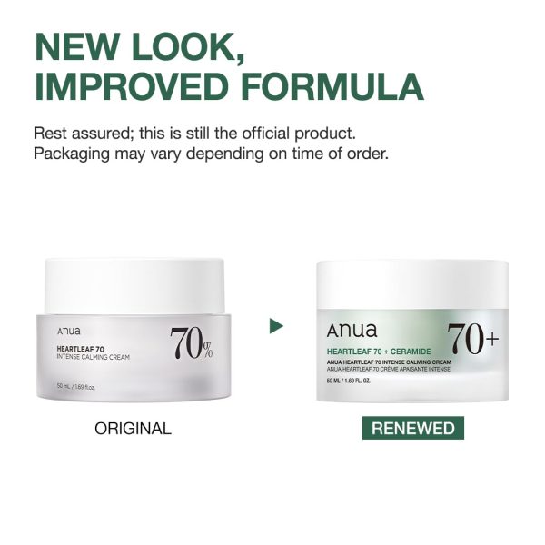 ANUA Heartleaf 70 Intense Calming Cream with Ceramide, Panthenol, Heartleaf extract, Korean Skin care